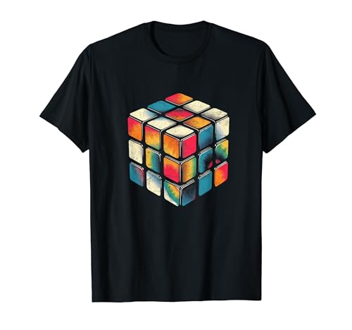 Puzzle Cube Tie Dye Speed Cubing 70's Youth Vintage Maths T-Shirt