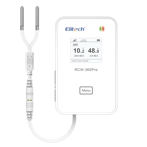 Image of Elitech Dual Temperature Probe for RCW-360Pro, -40F to 176F, 16.4ft Cable Auto-Detection Digital Sensor with Individual Calibration Certificate for Medical Pharma Validation, TD3X-TDE-R-5M