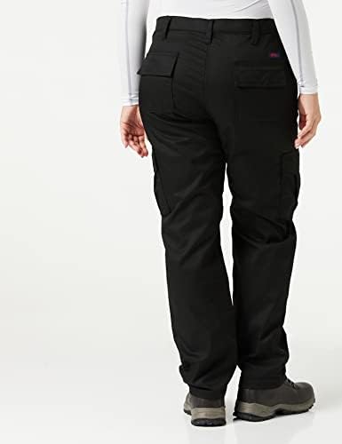 Lee Cooper Ladies Heavy Duty Easy Care Multi Pocket Work Safety Classic Cargo Pants Trousers, Black, Size UK 14, Regular 30" Leg