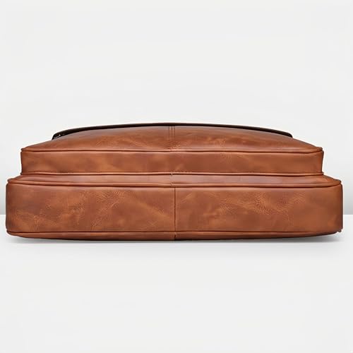 Vintage Leather Laptop Briefcase, 16 Inch Messenger Bag, Crossbody Shoulder Computer Satchel for Men Office Computer Bag4