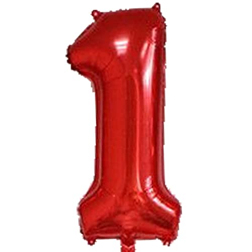 Ealimun アルファベット バルーン レターバルーン 数字 英語 英字 ローマ字 風船 balloon 誕生日 イベント 飾り付け 約40cm (レッド, 数字1)