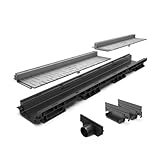 VODALAND - Canal de Drenaje con Rejilla Oculta Ranurada de plastico Color...