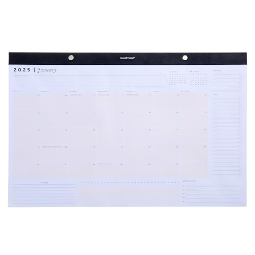 Calendrier de bureau russell+hazel noir pour éviter les oublis et trier vos priorités