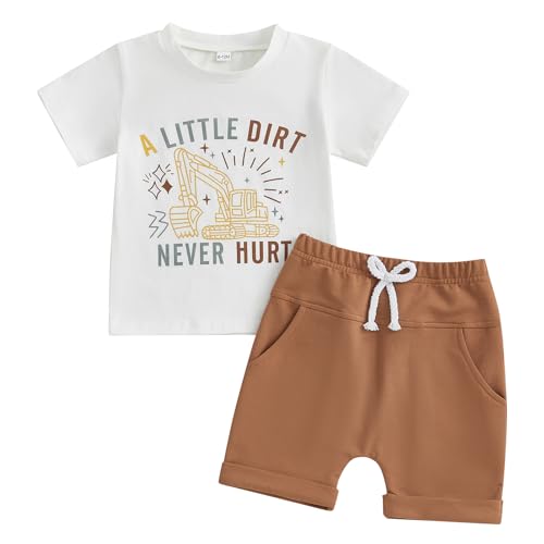 Image of Murnouche Toddler Baby Boy Summer Clothes Short Sleeves T Shirt Casual Shorts Outfit Outfit Set