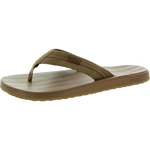 Flojos Men's Memory Foam Sandals Flip-flops, Black/Tan