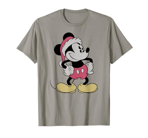T-shirt Mickey Père Noël Disney pour fête de fin d'année en coton rouge