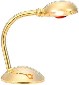 Melody Jane Dolls Houses Modern Desk Lamp - 1:12 Scale - Gold - 12V Electric - Includes Bulb, Plug, Wires - Adults Only image 2