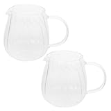 Healeved Glas Milchkännchen mit Henkel 2 Stück Transparenter Kaffee und...