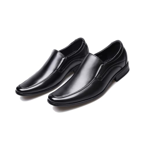 Mocasines para Hombre Sin Cordones Comodos Casual Zapatos Traje Zapatos Boda Zapatos De Vestir Zapatos De Piel,Negro,43 EU