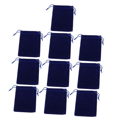 HAMPPLIES 10個ダークブルー巾着袋 バッグ ジュエリーポーチ 結婚式や小物収