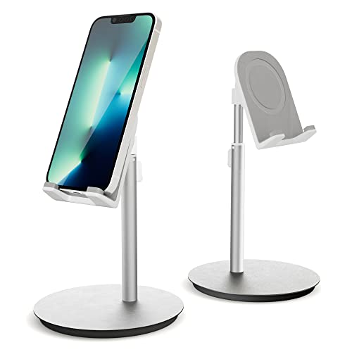 Ktrio Cell Phone Stand For Desk, Height Angle Adjustable Phone Holder, Taller Phone Tablet Stand Compatible With Iphone 14 13 12 Pro, 11 Pro Max, Xr, 8 Plus, Pad, Desk Accessories - Silver #TOP7