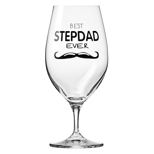 Krosno Bicchiere da birra 400 ml, 1 pezzo con scritta – regalo per il patrigno – bicchiere con dedica per lui – cristallo senza piombo, decorativo