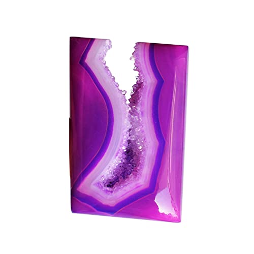 Cabochon en agate violet minéraux drusy de 49x34mm pour pendentif de bijoux