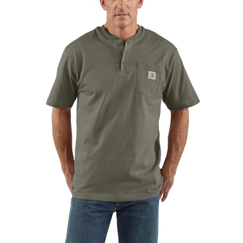 Carhartt Men’s Loose Fit Heavyweight Short-Sleeve Pocket Henley T-Shirt