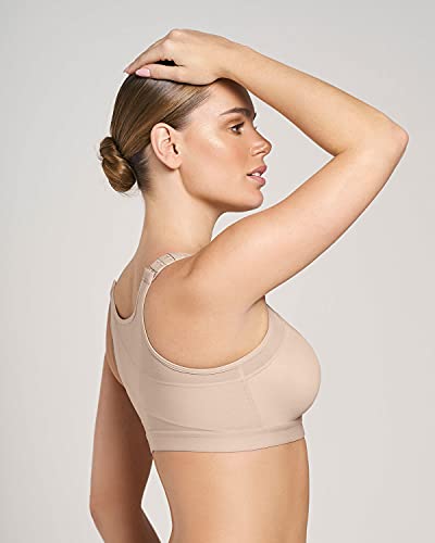 Leonisa Post Surgery Wireless Bra With Front Closure - Posture Corrector Surgical Bras Beige #TOP2