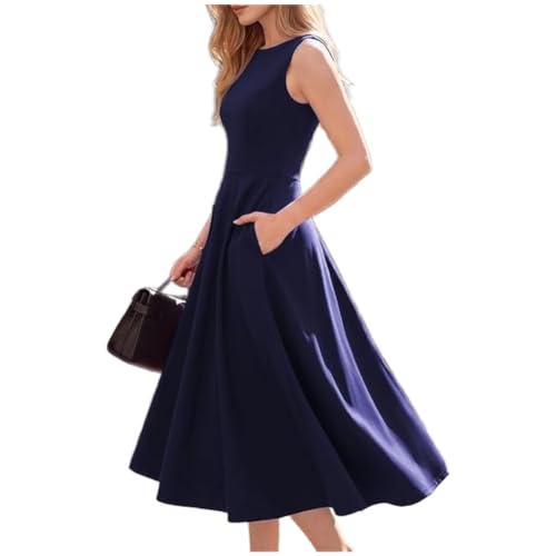 Robe de cocktail avec poches col bateau pour sublimer votre silhouette de fête