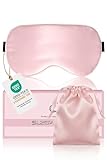 Aosun Seiden Schlafmaske für Seitenschläfer, 22MM, 100% Bio Maulbeerseide Augenmaske, Ideal Geschenke für Frauen & Mama, Lichtblockierende Schlafbrille Augenklappe mit Verstellbares Band für Yoga