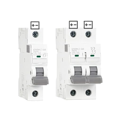 Disjoncteur solaire DC 2P 63A GYM9H-Z pour protection batterie et circuit photovoltaïque 12V 48V