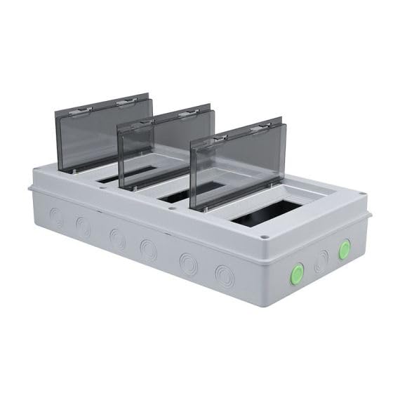 Centralino Elettrico da Parete IP65-36 Moduli (3x12) - Scatola di Distribuzione Impermeabile con Porta Trasparente Fumé