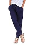 Angenehme Material, Hautfreundlich, blickdicht, dehnbar, atmungsaktiv, Stylisch, komfortabel, Die damen Sommerhose sind sehr angenehm zu tragen.