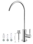 Drinking Water Tap,Easy to Install Sink Water Filter Tap,Lead-Free Reverse OsmosisTap for Kitchen Bar Sink,Brushed Nickel SUS304 Stainless Steel (Large)
