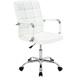 MFD LIVING High Back Desk Chair, Modern PU Leather Home Office Task Chair with Arms, Adjustable Swiv