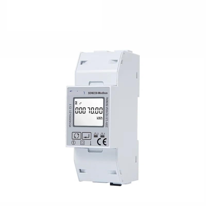 NURII SDM230Modbus, Medidor de energía monofásico de 230 V, Medidor de energía eléctrica Vatímetro de Consumo de energía, NO Medio