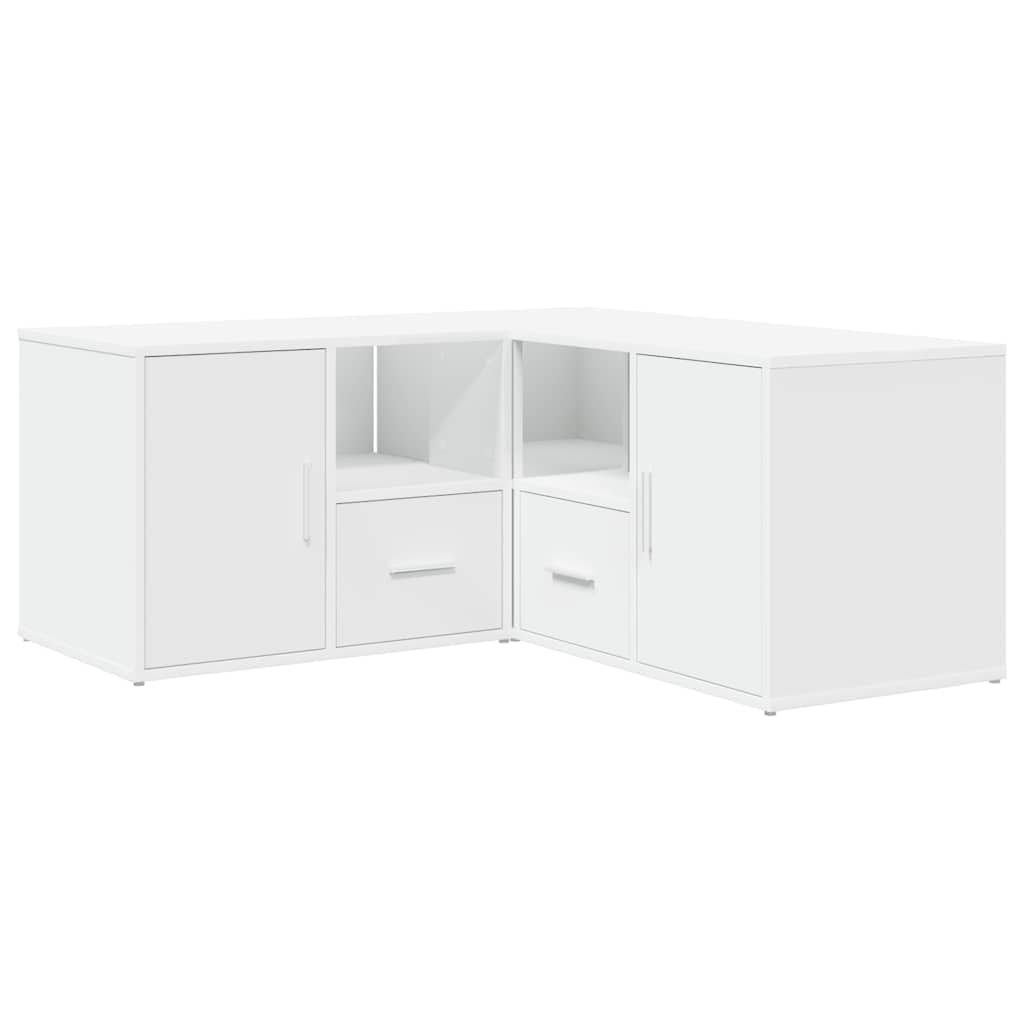 vidaXL Mobile Angolare Bianco 160x40x45 cm in Truciolato, mobiletto ad Angolo, Mobile, scaffale ad Angolo, ripiano ad Angolo, vetrina