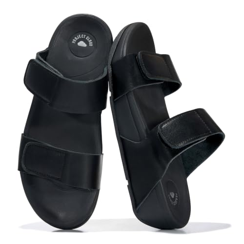 Image of Project Cloud Genuine Leather Platform Sandals Women Non Slip Womens Slides | Lightweight Platform Sandals for Women with Plush Soft Insole & Arch Support Comfortable Sandals & Summer Slides for Women