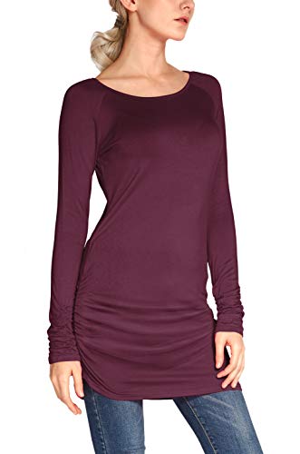 Urban CoCo Women's Casual T-Shirt Long Sleeve Solid Tunic Tops Slim Fit