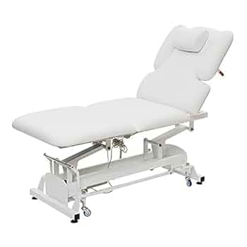 大特価【良品】電動昇降リクライニングマッサージベッド（有孔）白色 大特価【良品】電動昇降リクライニングマッサージベッド（有孔）白色