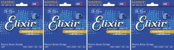 Elixir Strings 12077 Nanoweb Light Top Heavy Bottom Electric Guitar Strings 4-Pack