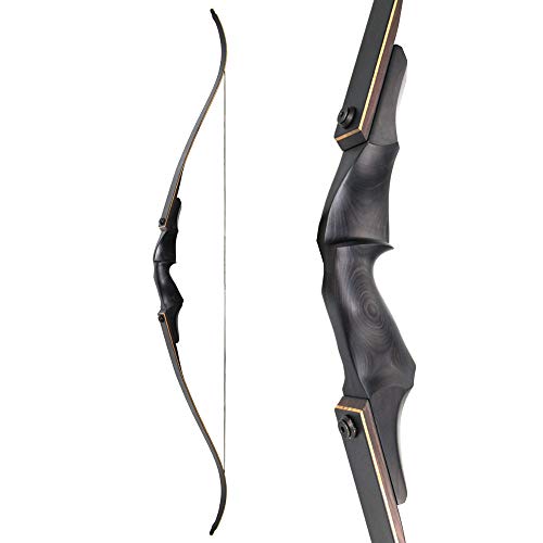Arc recourbé de takedown adulte 60" longbow bois et kit flèches carbone pour tir de précision - 4