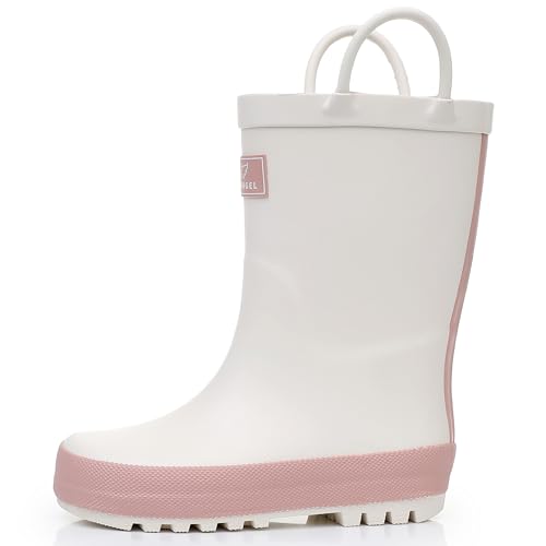 RAINANGEL Toddler Rain Boots with Easy-On Handles, Waterproof Rubber Kids Rain Boots for Girls and Boys, in Fun Printed & Colors Unisex-Child Outdoor Rain Boots4