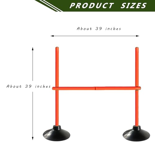 TNZMART 3.3 FT Agility Poles Adjustable Hurdles for Soccer Football Speed Training Equipment Track and Field (3 Groups, Orange)