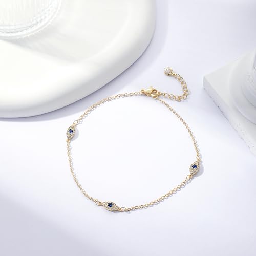 Anklets for Women 14K Gold Silver Plated Ankle Bracelets Trendy Waterproof Boho Anklets Set Adjustable Dainty Cute Diamond Beaded Heart Non Tarnish Summer Beach Jewelry Gift4