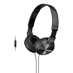 Sony MDR-ZX310AP On-Ear Overhead Wired Headphones with Microphone, Swivel Fold, 3.5mm Headphone Jack - Metallic Black