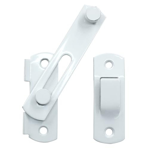 Image of 2 Packs Flip Latch Lock, 3.94 inch*2.77 inch Barn Door Latches, White Sliding Barn Door Lock Hardware Gate Latches, Bi-fold Door Lock, Stainless Steel Door Latches for Barn, Cabinet, Window, Closet