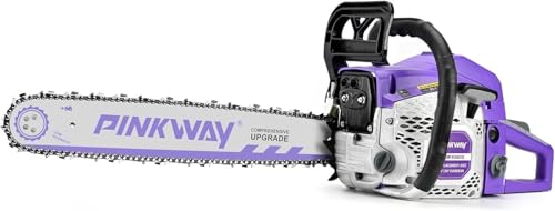 PINKWAY 63ACG 63cc 2-Cycle Gas Chainsaw with 20-Inch Bar and Low-Kickback Chain