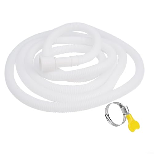 Sisinkal Manguera de drenaje flexible de PVC para lavadoras, aire acondicionado, grifos de cocina, 5 m, color blanco, longitud ajustable (150 cm)