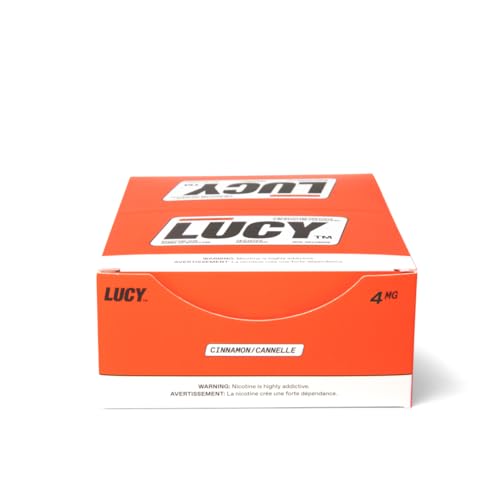 LUCY™ Nicotine Gum 4mg, 100 Count, Cinnamon - Health Canada Natural Health Product NPN 80108821 - NRT Stop Smoking Aid, Reduce Withdrawal Symptoms & Cravings