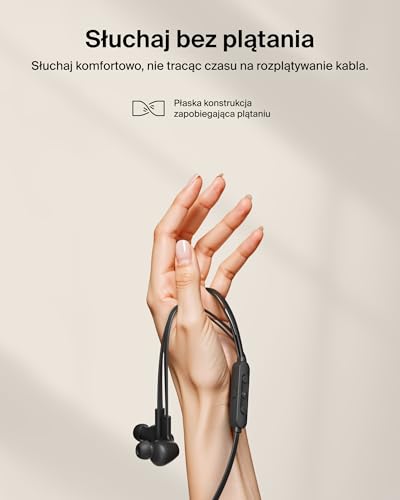 Belkin SoundForm ANC Słuchawki Przewodowe ze Złączem USB-C, Douszne z Mikrofonem – do Urządzeń iPhone 17, iPhone 16, iPad Mini, Galaxy S25, Google Pixel 9, Android i Innych – Czarne