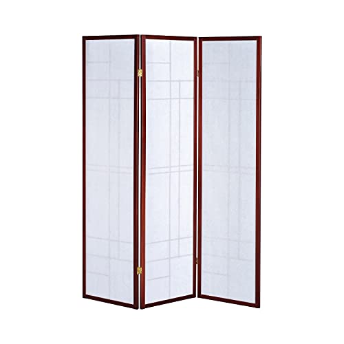 Coaster Home Furnishings Katerina 3-Panel Folding Floor Screen White and Cherry - Image 5