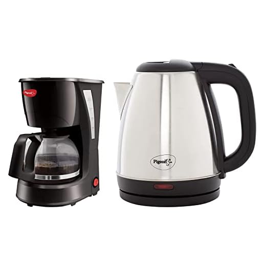 Pigeon by stovekraft Amaze Plus 1.5L Electric Kettle, Stovekraft Brewster Coffee Maker. A Small Size Coffee Maker of Home Machine (Black)