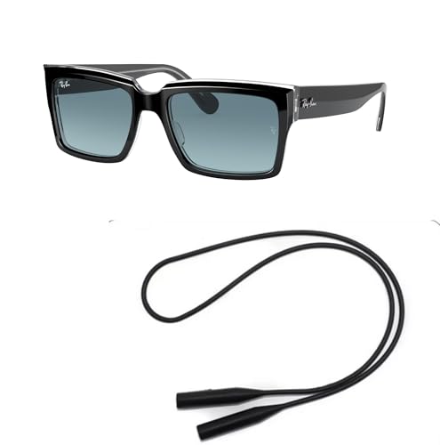 Ray-Ban RB2191 Sunglasses Bundle: RB 2191 INVERNESS 12943M Inverness Black On Transparent and Universal Anti-slip Silicone Leash2