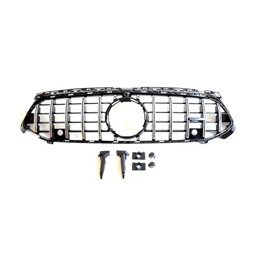 Parrilla frontal Parrilla Delantera Para Benz Clase A W177 A180 A200 A220 A250 A280 A35 AMG 2023-2024, Rejilla De Malla Para Parachoques Superior De Coche, Estilo GT Rejillas frontales radiador(Plata)
