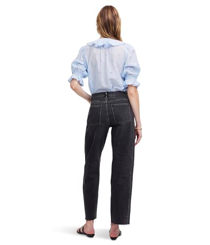 Madewell Women's The Darted Barrel-Leg Jean in Black3