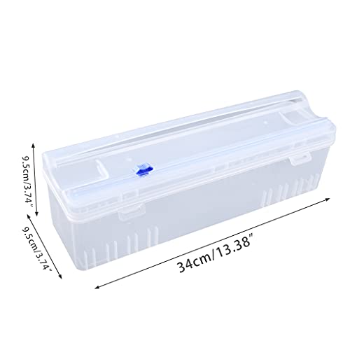 QIXIAMO Home Food Wrap Dispenser with Slide Cutter Cling Film Wrap Dispenser Plastic for p Cutter Storage Holder Kitchen Too