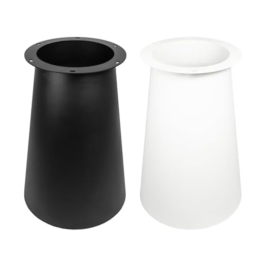 Natural Goods Berlin Tischsäule CONICAL Tischbein Metall Schwarz 72 cm hoch - Japandi Stil Lamellen-Optik - Tischgestell rund - Tischfuß konisch - Tischuntergestell für Esstisch für DIY Tisch