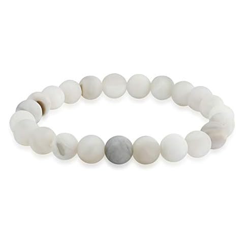 Bling Jewelry Matte Gray Crazy Lace Agate Bracelet Cover